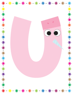 Letters and Numbers- Alphabet U - Free Printable worksheets for kids