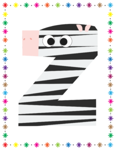 Letters and Numbers- Alphabet Z - Free Printable worksheets for kids