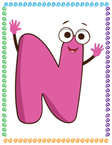 Letters and Numbers- Alphabet N - Free Printable worksheets for kids