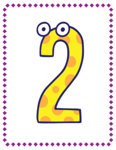 Letters and Numbers- Number 2 - Free Printable worksheets for kids