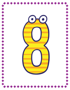 Letters and Numbers- Number 8 - Free Printable worksheets for kids