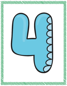 Letters and Numbers- Number 4 - Free Printable worksheets for kids