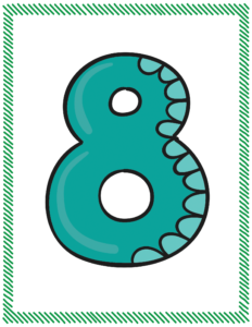 Letters and Numbers- Number 8 - Free Printable worksheets for kids