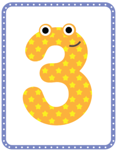 Letters and Numbers- Number 3 - Free Printable worksheets for kids