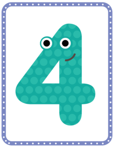 Letters and Numbers- Number 4 - Free Printable worksheets for kids