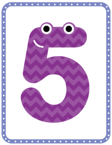 Letters and Numbers- Number 5 - Free Printable worksheets for kids