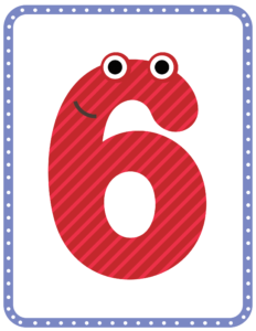 Letters and Numbers- Number 6 - Free Printable worksheets for kids