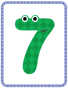 Letters and Numbers- Number 7 - Free Printable worksheets for kids