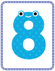 Letters and Numbers- Number 8 - Free Printable worksheets for kids