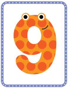 Letters and Numbers- Number 9 - Free Printable worksheets for kids