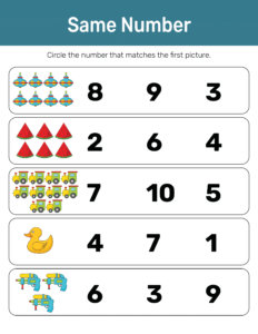 More Less and Same-10 - Free Printable worksheets