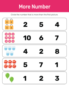 More Less and Same-26 - Free Printable worksheets