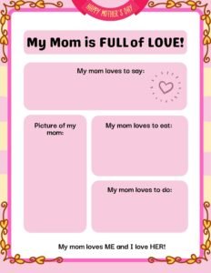 Mother's Day Worksheets Free Printable 03