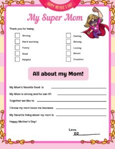 Mother's Day Worksheets Free Printable 04