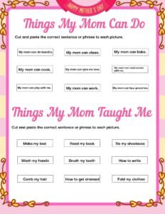 Mother's Day Worksheets Free Printable 23