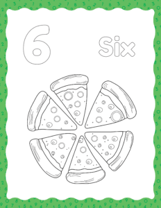 Number 6 Coloring Free Printable worksheets