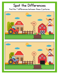 Spot the Differences-10 - free printable worksheets