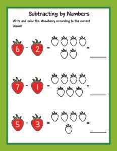 Subtraction 10 - Free Printable worksheets