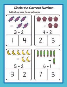 Subtraction 19 - Free Printable worksheets