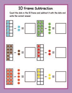 Subtraction 22 - Free Printable worksheets