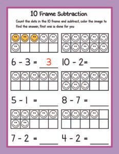 Subtraction 23 - Free Printable worksheets