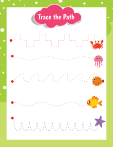 Trace the Path-11 - free printable worksheets