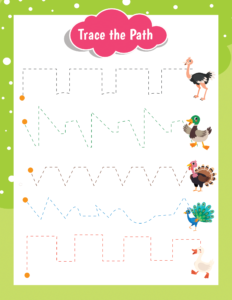 Trace the Path-18 - free printable worksheets