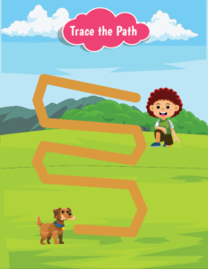 Trace the Path-44 - free printable worksheets