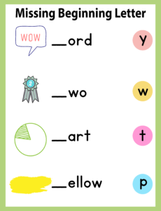 Word Recognition Worksheets (30)