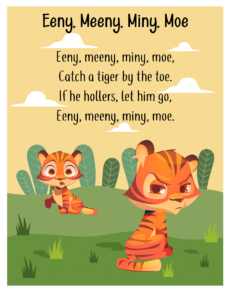 free nursery rhymes- Eeny Meeny Miny Moe