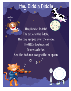 free nursery rhymes- Hey Diddle Diddle