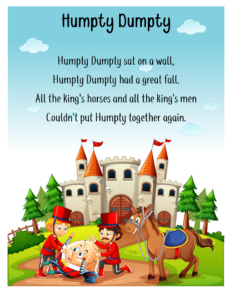 free nursery rhymes- Humpty Dumpty