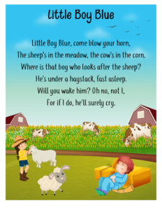 free nursery rhymes- Little Boy Blue