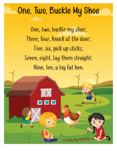 free nursery rhymes- One Two Buckle My Shoe