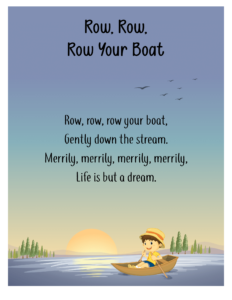 free nursery rhymes- Row Row Row Your Boat