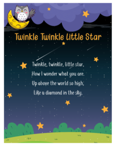 free nursery rhymes- Twinkle Twinkle Little Star