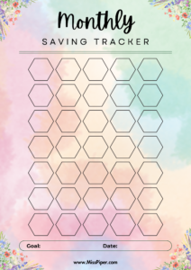 monthly Savings challenge 2 (A5) - Free Printable Savings Challenge - money tracker printable- money savings challenge (letter size)