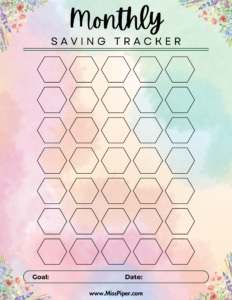 monthly Savings challenge 2 - Free Printable Savings Challenge - money tracker printable- money savings challenge (letter size)